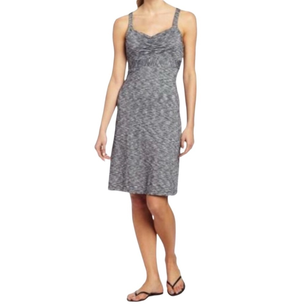 PrAna Amaya Space Dry  dress. Size M. Sleeveless fitted tank dress. Gray.